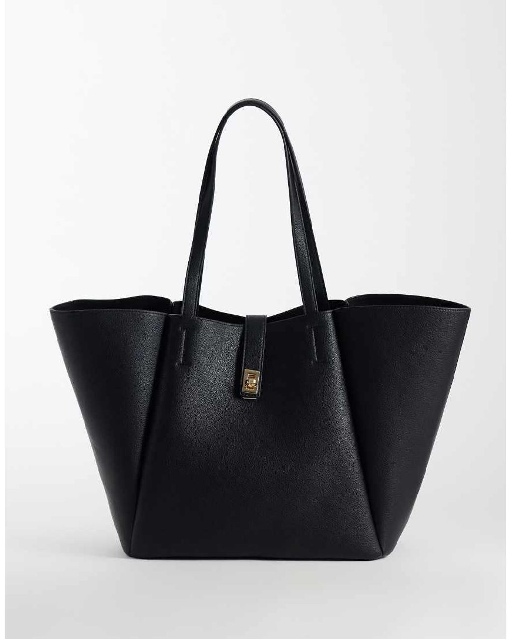 Borsa Shopping Nera Con Ali E Lucchetto di ASOS in Black