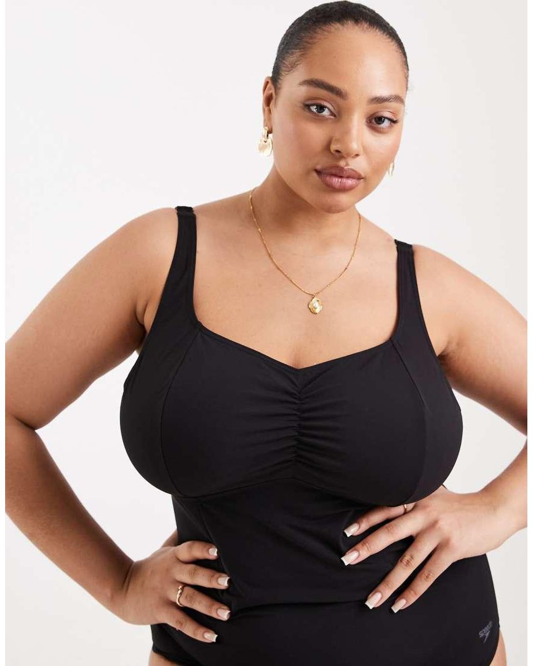 Speedo Black Plus Size Shaping Aquanite Swimsuit