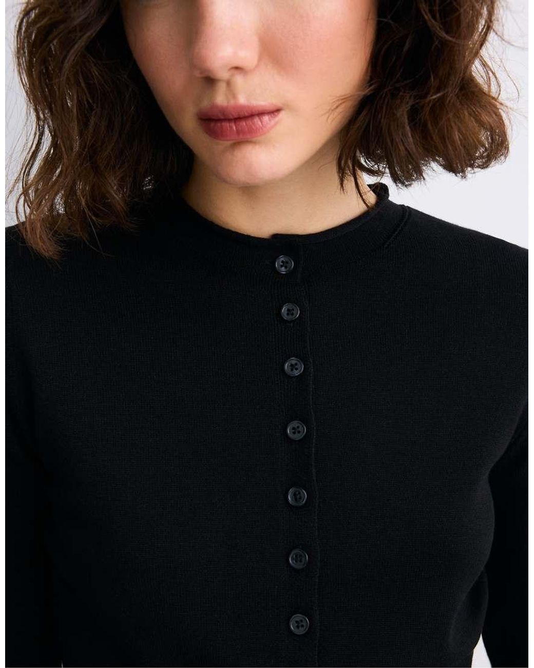 Stradivarius Black Fitted Stand Collar Cardigan