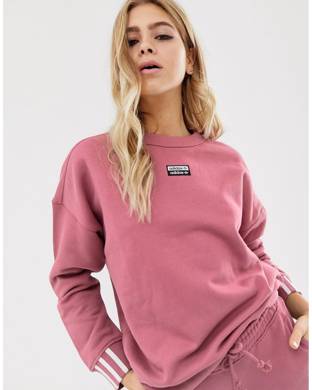 Confrontar té golf adidas Originals Ryv Sweatshirt in Pink | Lyst