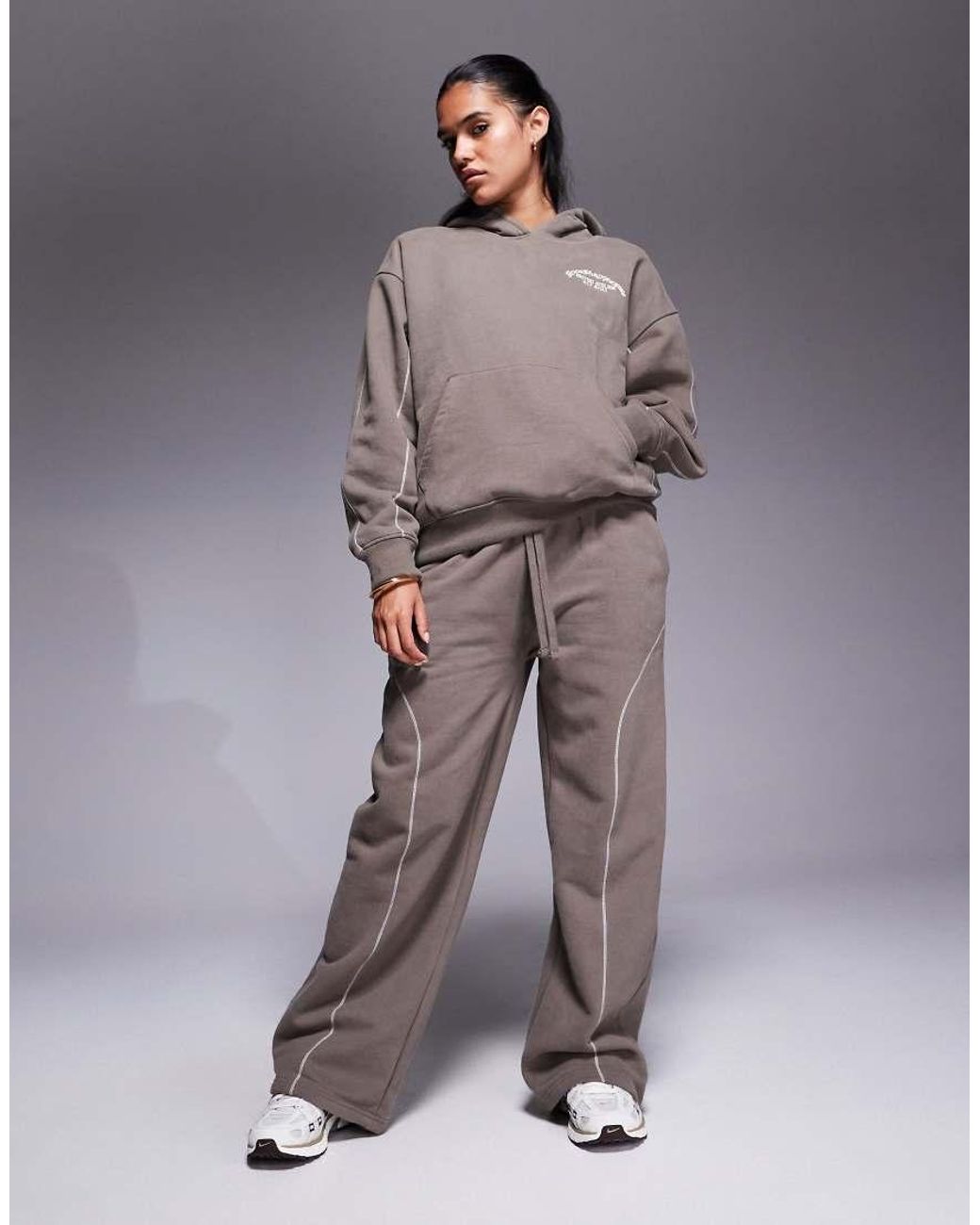 Good For Nothing Gray Contrast Stitch Relaxed Jogger