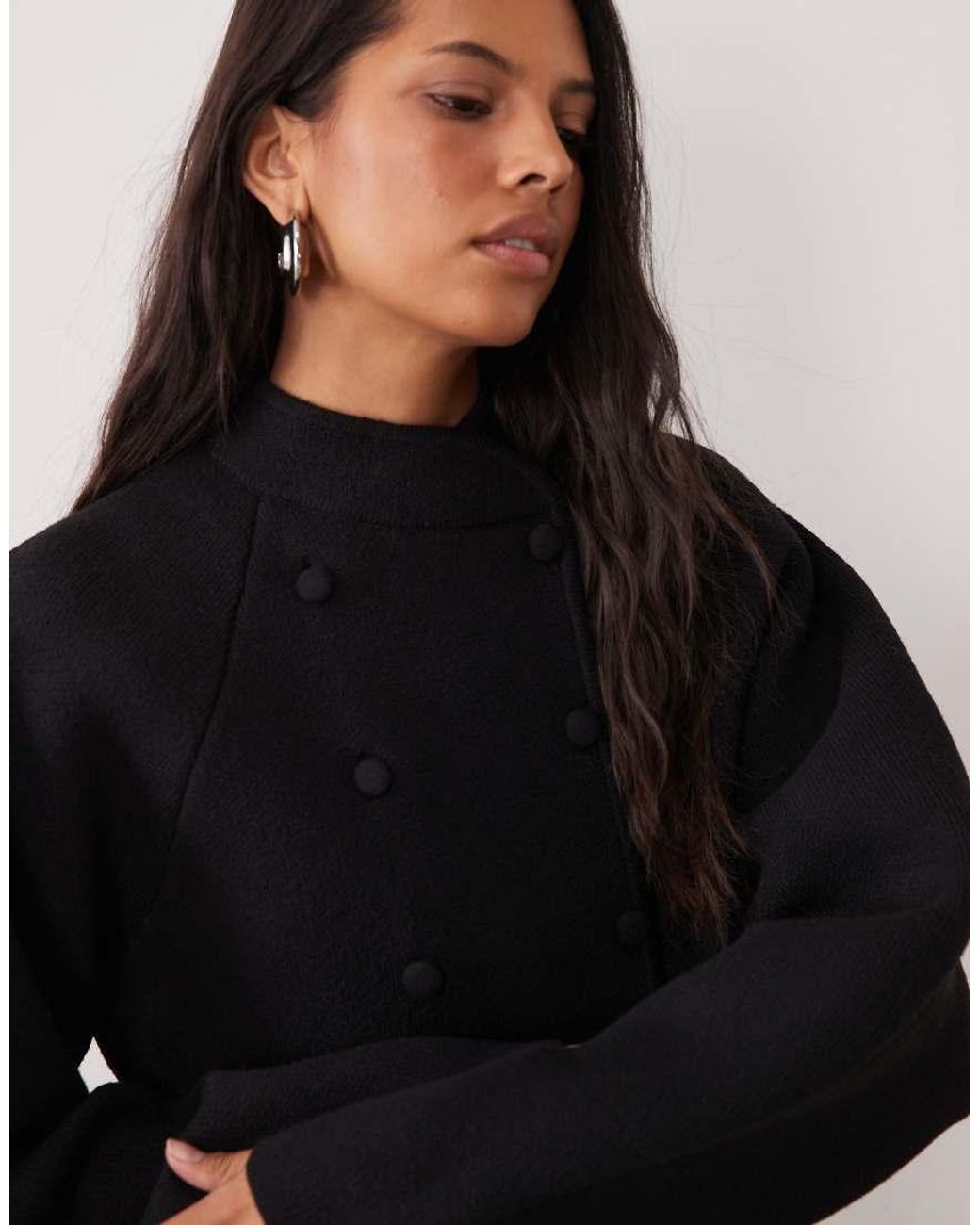 ASOS Black Moulded Banana Mandarin Collar Sleeve Cardigan