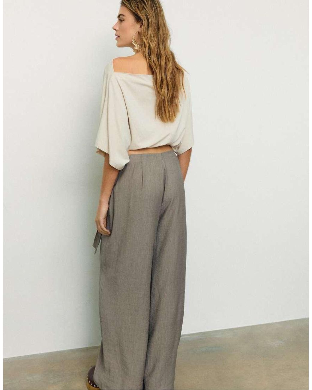 Stradivarius Green Flowing Sarong Trousers