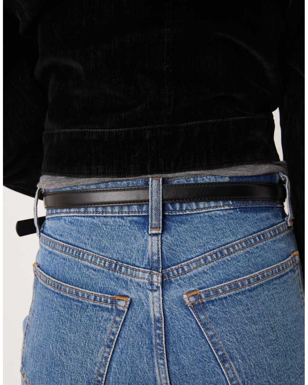 Gina Tricot Blue Belt With Silver Buckle