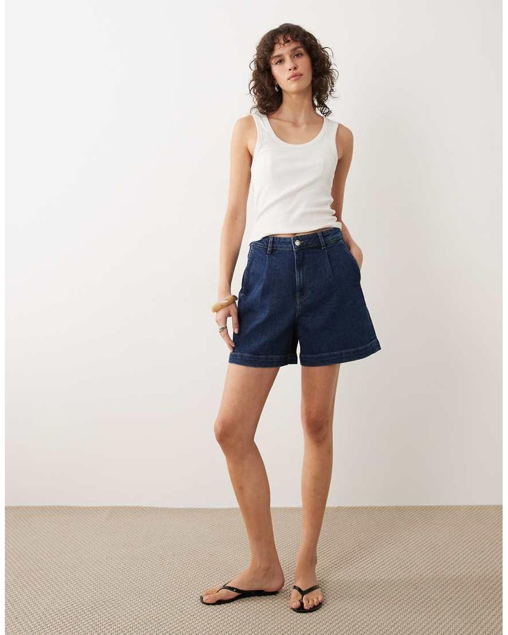 Jdy Blue High Waist baggy Denim Short