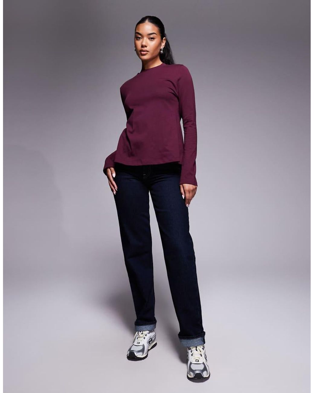 ASOS Purple Longline Top With Open Tie Back Detail