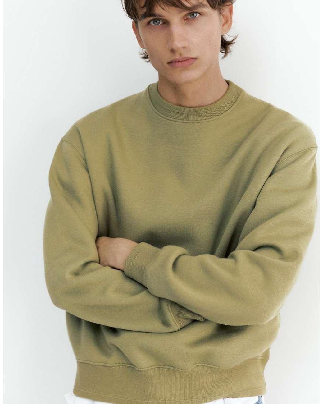 Pull&Bear Green Relaxed Fit Sweatshirt for men