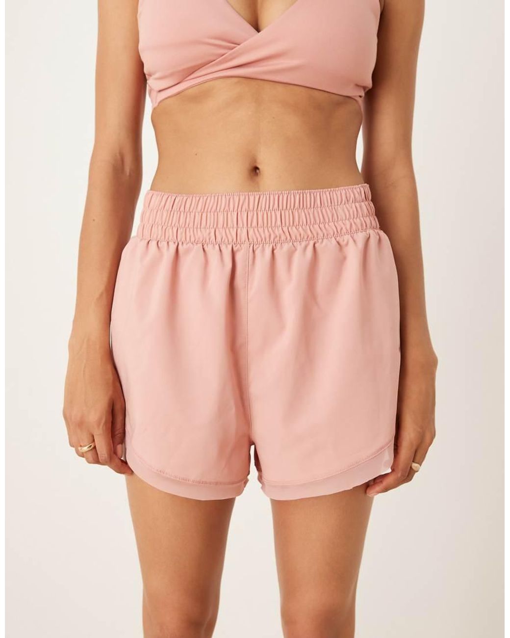 Nike Natural Nike One Training Dri-fit High Waisted 3 Inch Frilly Shorts