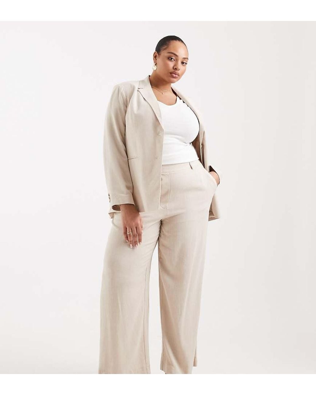 Pieces Plus Natural Pieces Curve Wide Leg Tailored Trouser Co-Ord