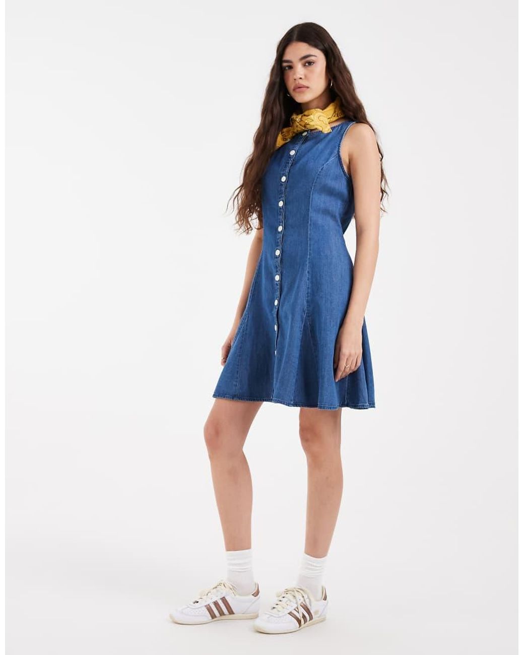 Levi's Blue Mercer Peplum Denim Mini Dress