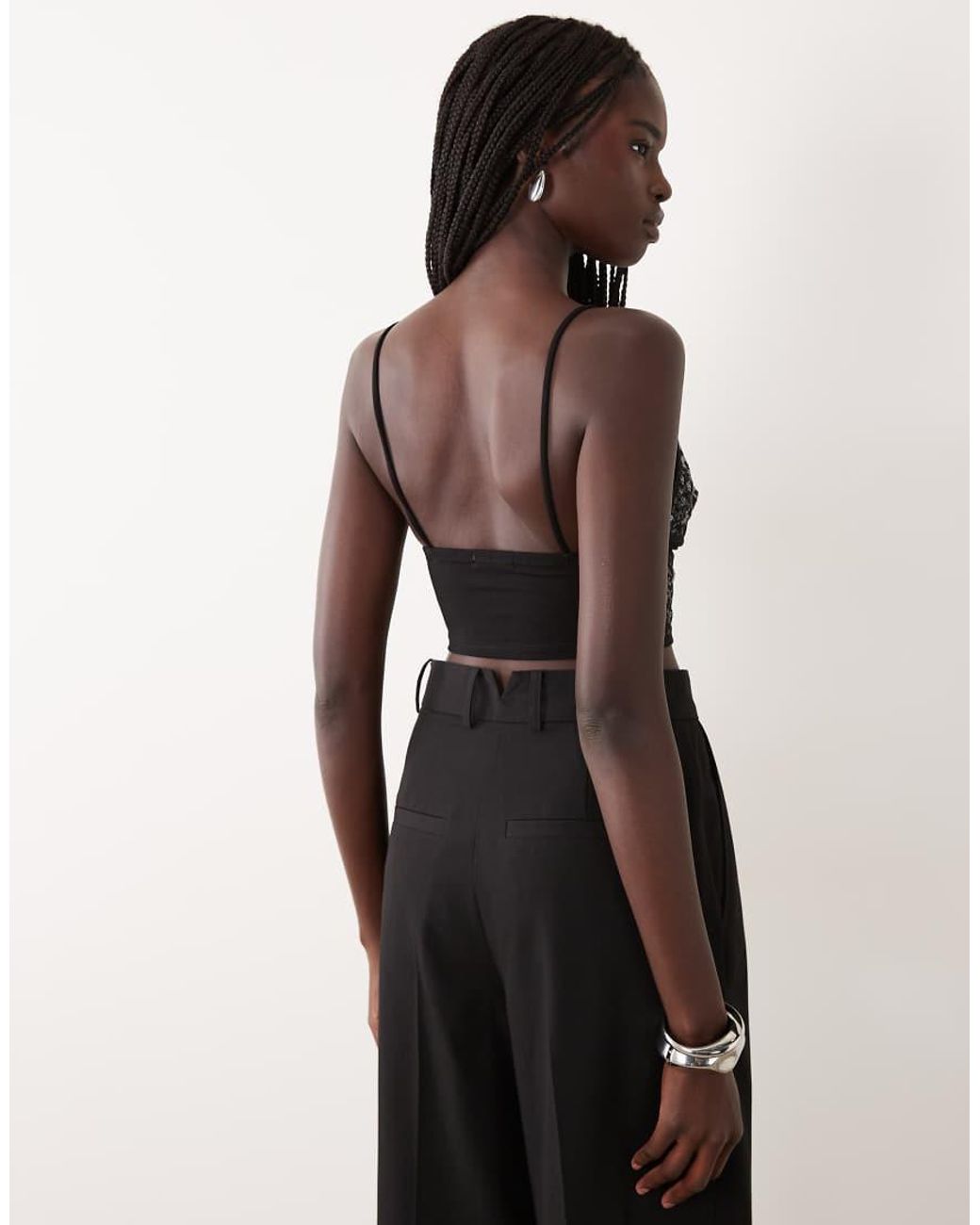 Miss Selfridge Black Embellished Bralette
