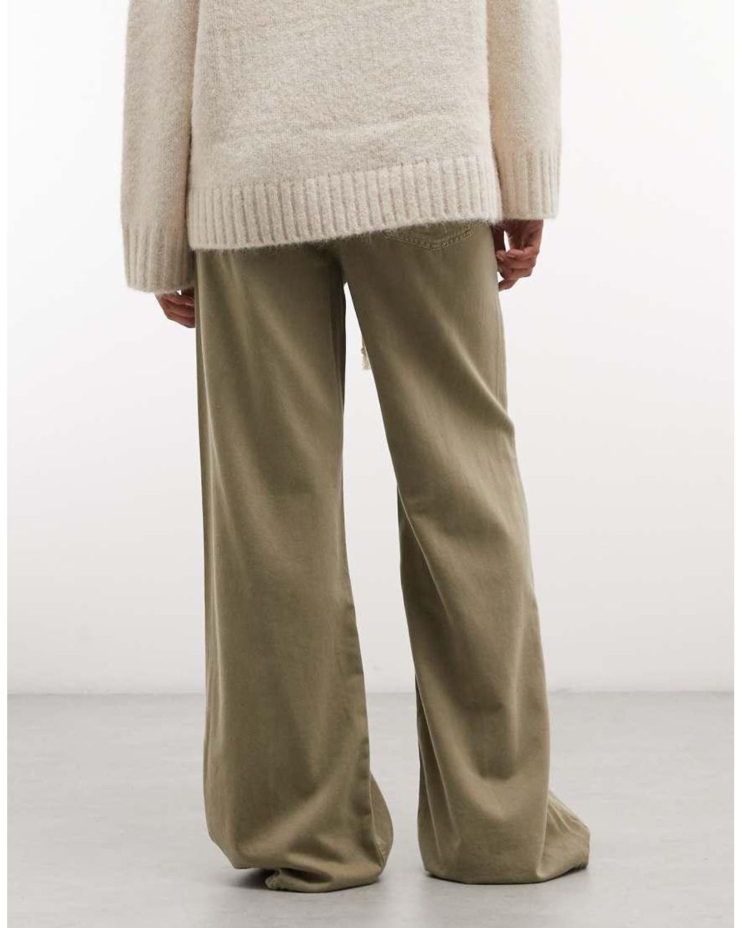 Gap Natural Pull On Wide Leg Seamed Trousers