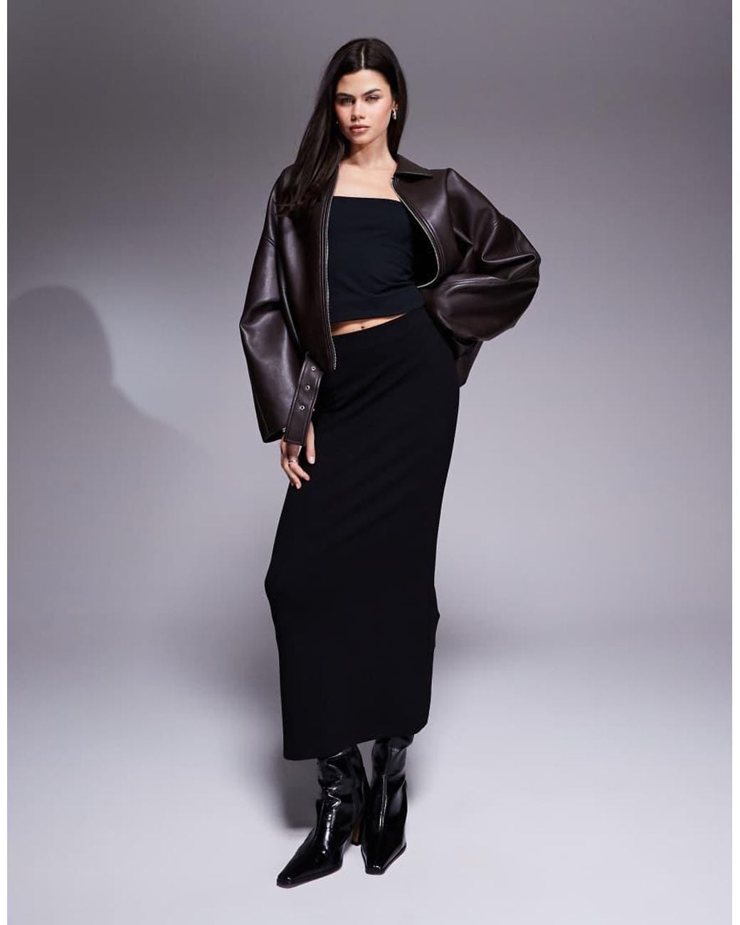 River Island Blue Clean Neoprene Maxi Skirt
