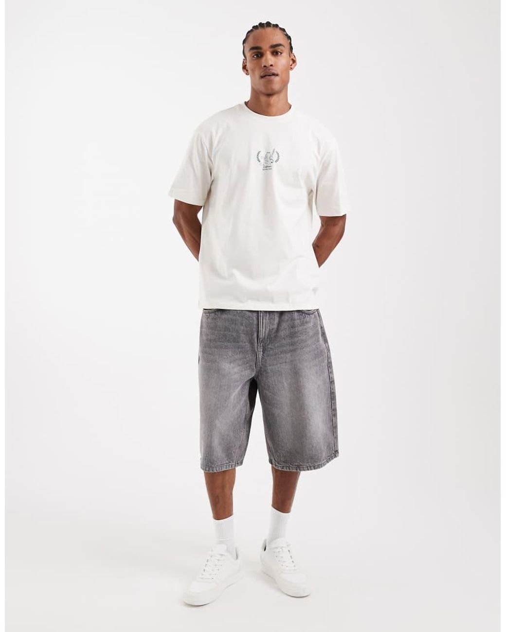 Only & Sons White Relaxed Fit T-Shirt With Garfield Back Print for men