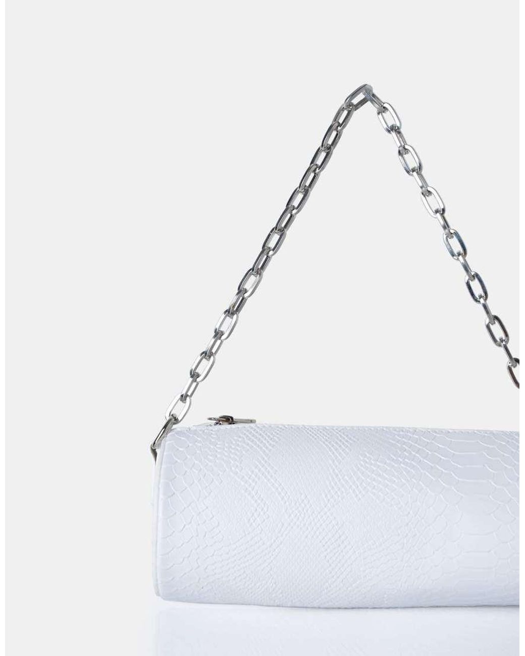 Public Desire White The Claudia Croc Shoulder Bag