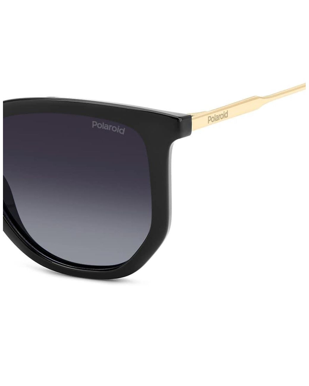 Polaroid Sunglasses Black Oversized Rectangular Sunglasses With Shaded Polarized Lenses