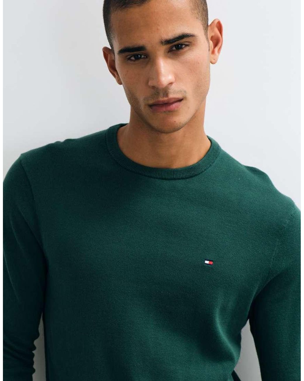 Tommy Hilfiger Green Flag Logo Jumper for men