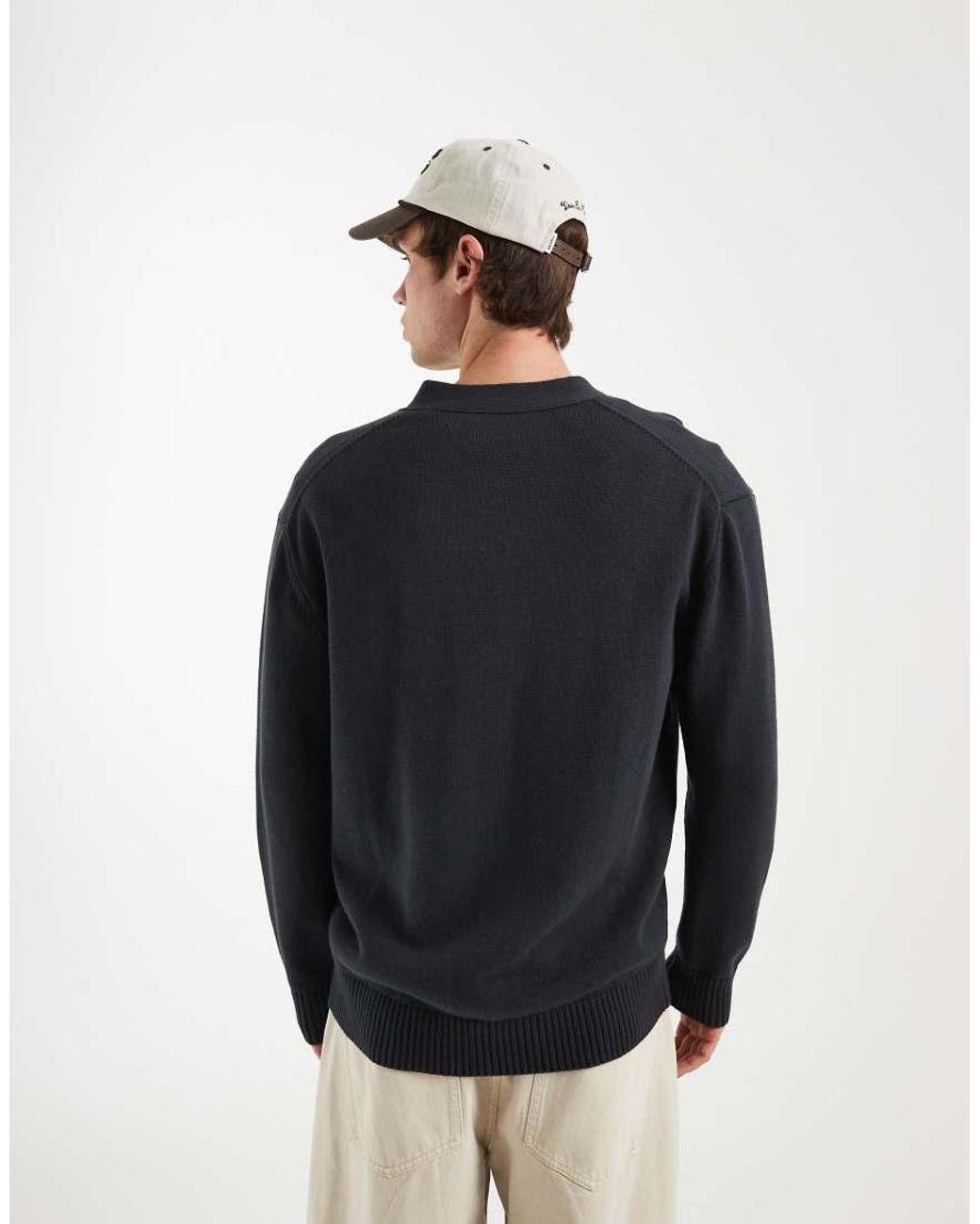 DOUBLE A by WOOD WOOD Blue 100% Cotton Tay Cardigan With A Logo for men