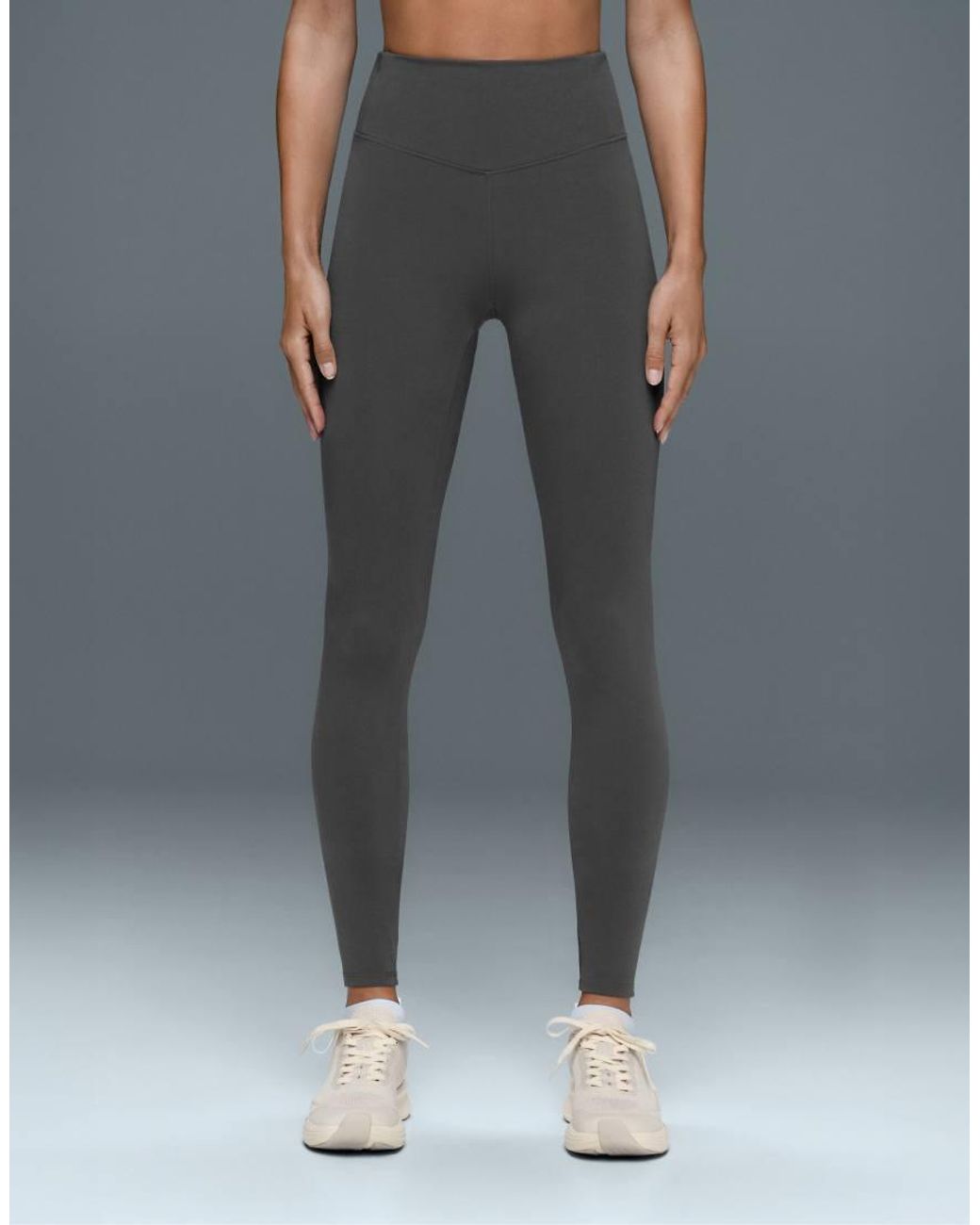 Oysho Gray Cotton Blend High-Rise Ankle-Length Leggings