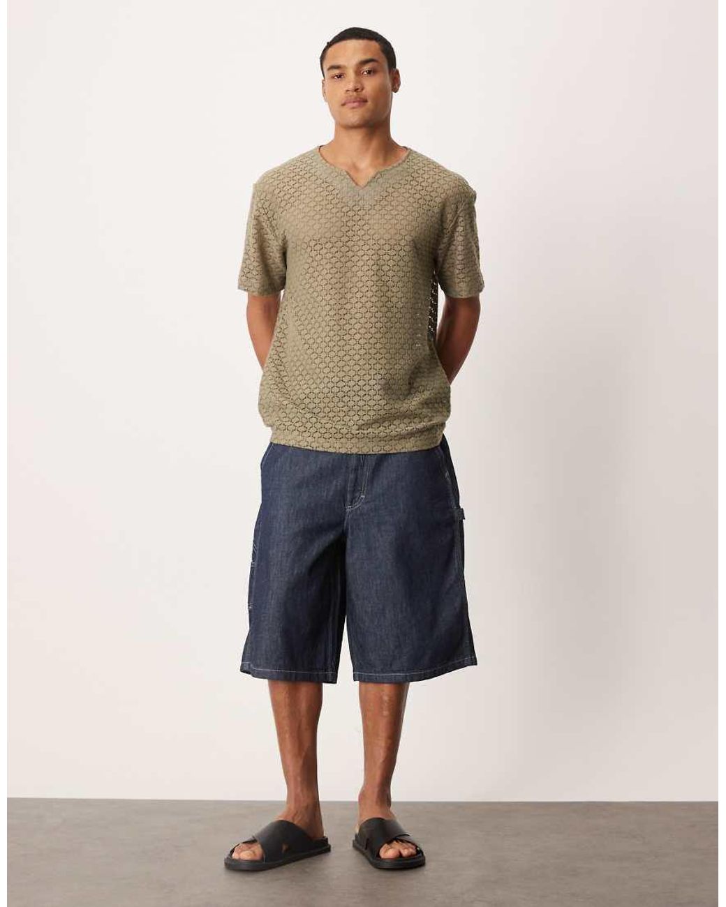 Pantaloncini Di Jeans Stile Skater Lavaggio Scuro di Lee Jeans in Blue da Uomo