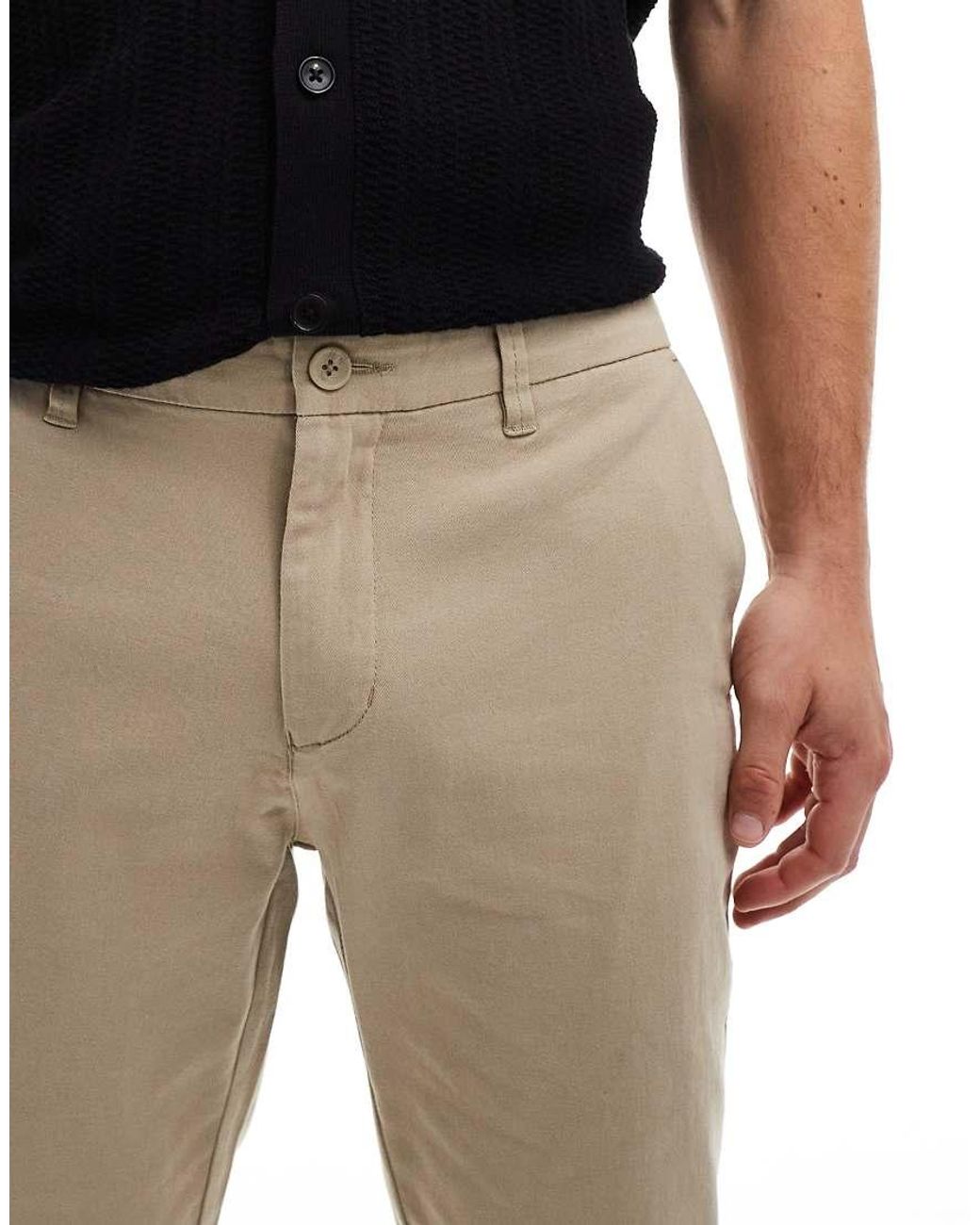 Only & Sons Black Slim Fit Chinos for men