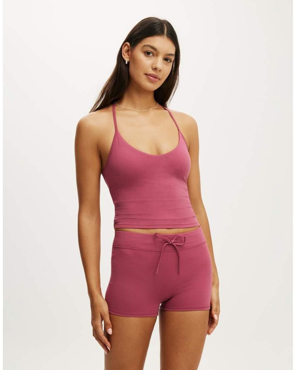 Cotton On Red Ultra Soft Tie Front Micro Short