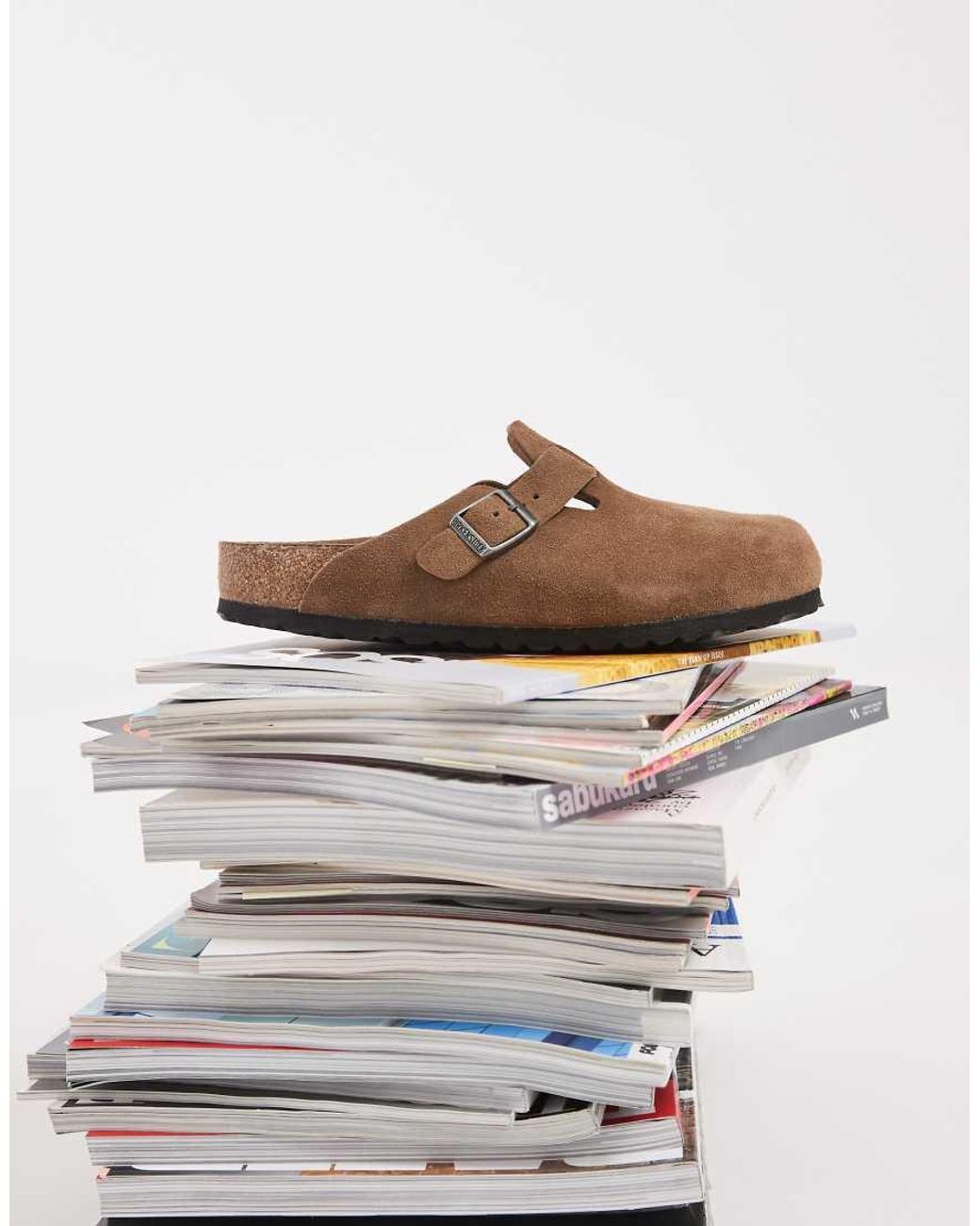 Birkenstock Brown Unisex Boston Suede Clogs