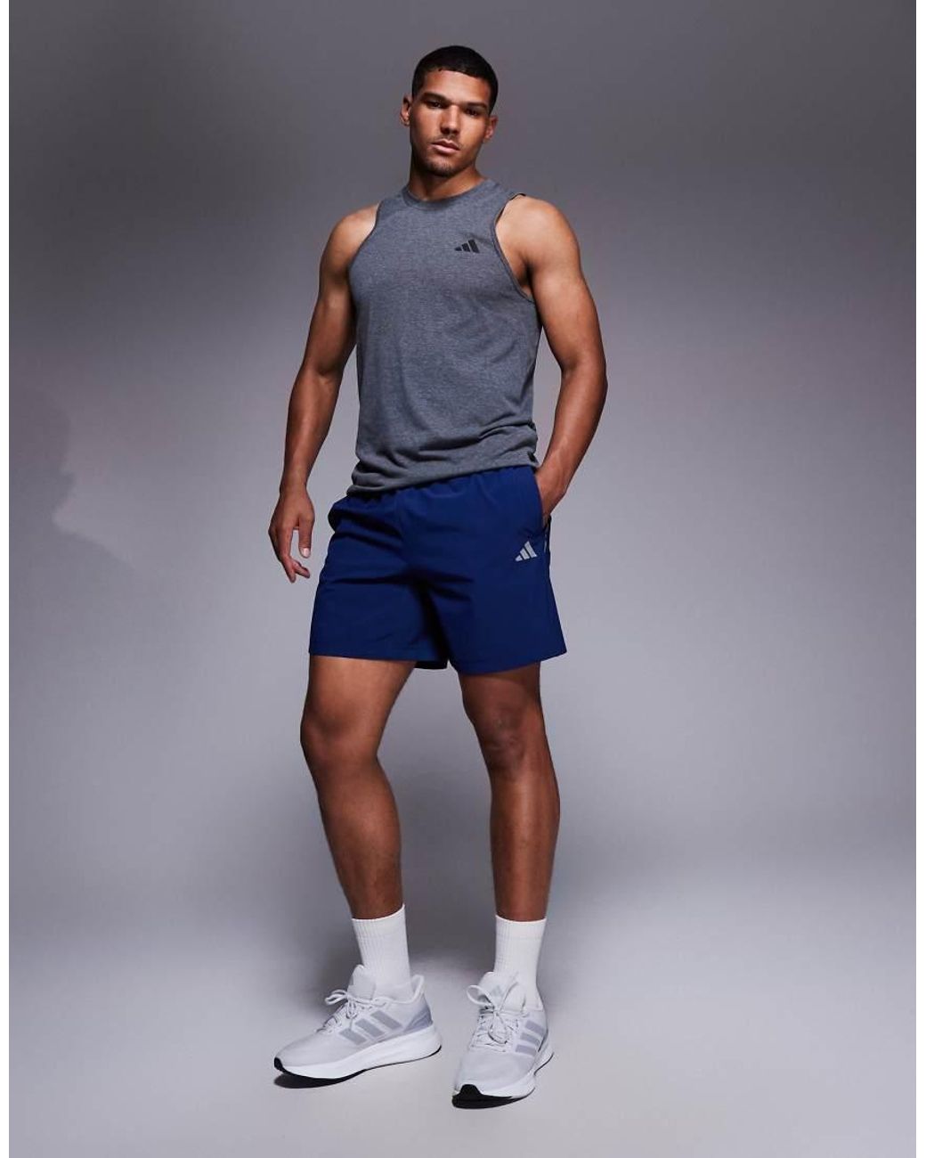 Adidas Originals Blue Adidas Training Tech Shorts for men