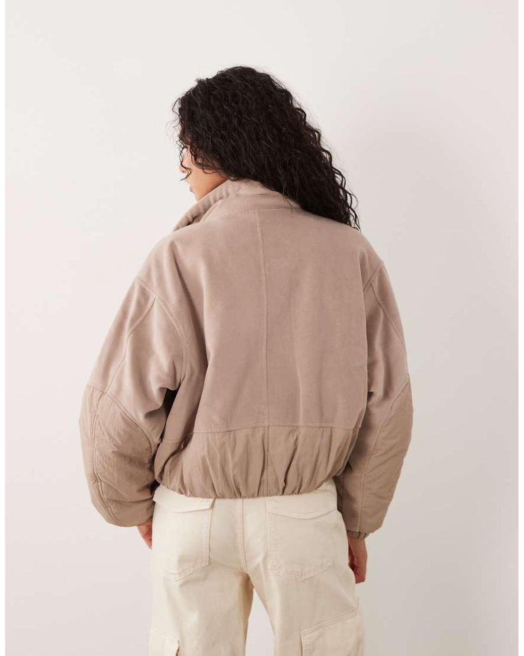 Cotton On Natural Polar Fleece Padded Jacket