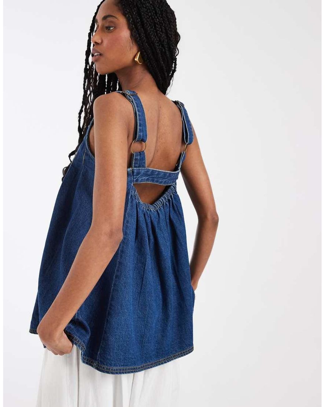 Free People Blue Katie Denim Tunic