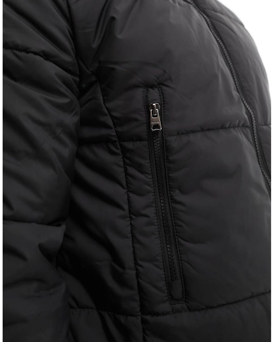 Only & Sons Black Funnel Neck Puffer Jacket for men