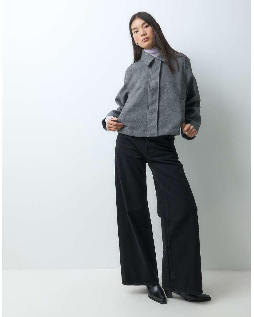 JJXX Gray Wool Look Short Jacket