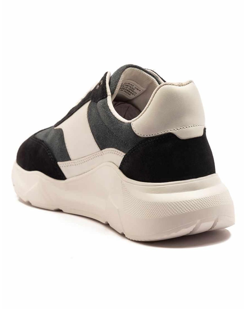 OFF THE HOOK Black 'Collins' Casual Lace-Up Leather Trainers for men