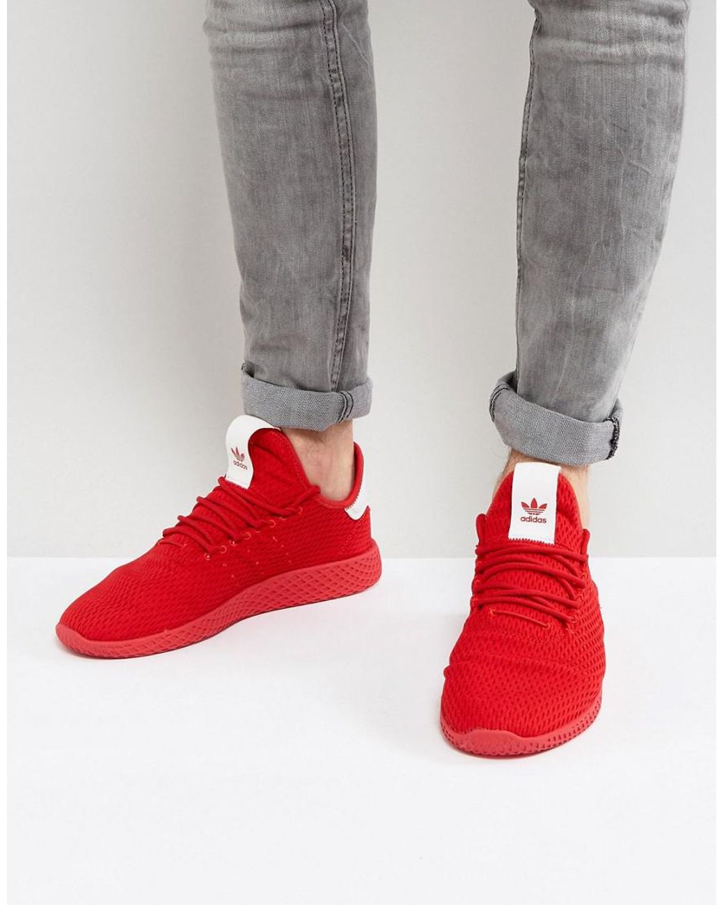 Rusia abrazo Para editar adidas Originals X Pharrell Williams Tennis Hu Trainers In Red By8720 for  Men | Lyst