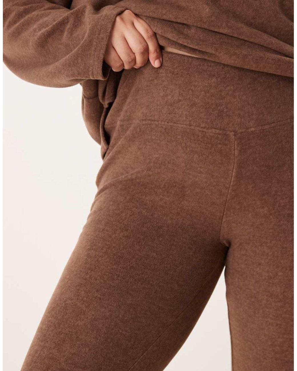 ASOS Brown Asos Design Curve Lounge Mix & Match Lightweight Fleece Legging