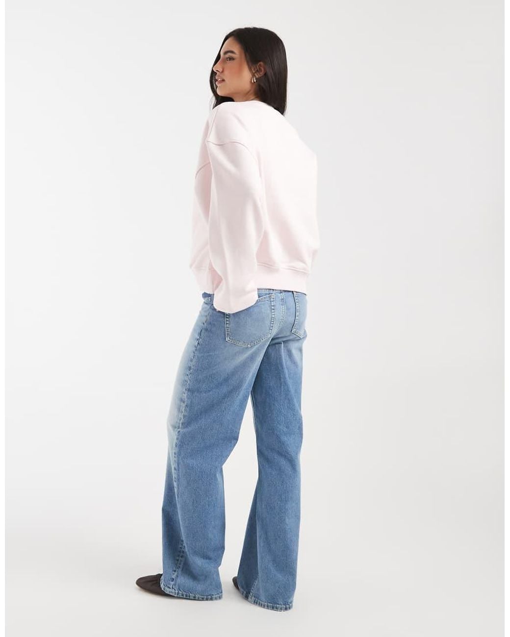 ASOS Blue Asos Design Maternity Wide Leg Dad Jean