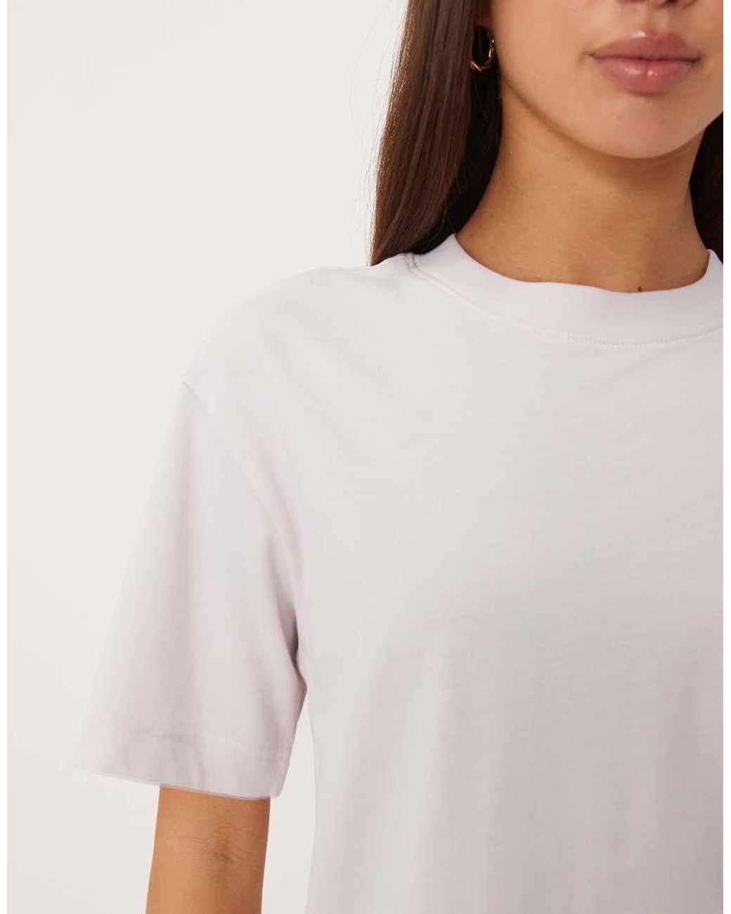 Gina Tricot White Short Sleeve Boxy T-shirt
