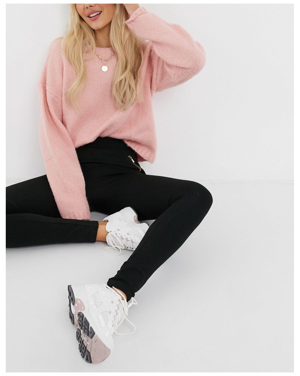 Legging avec fermeture clair New Look en coloris Noir Lyst