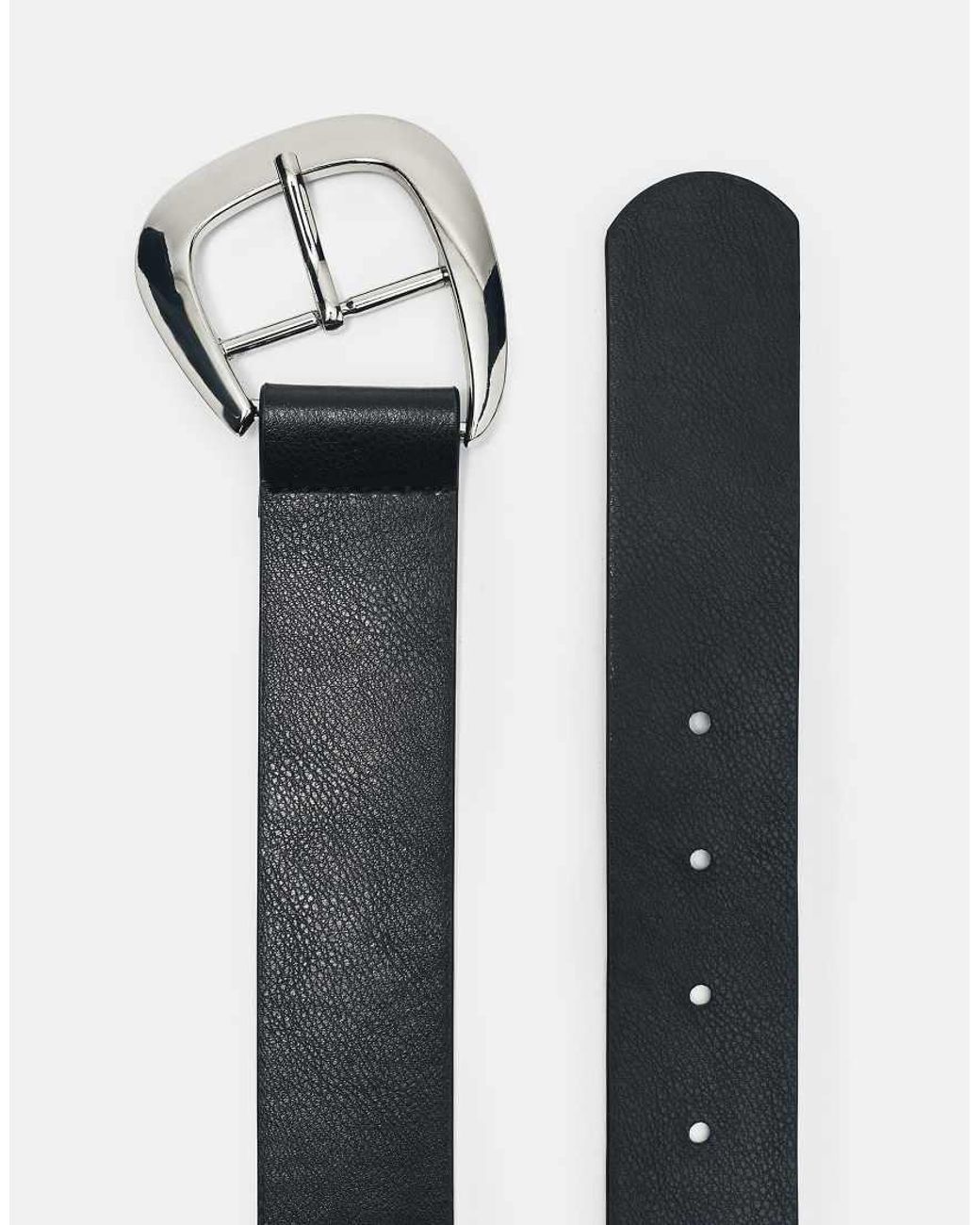 Pull&Bear White Metallic Buckle Belt