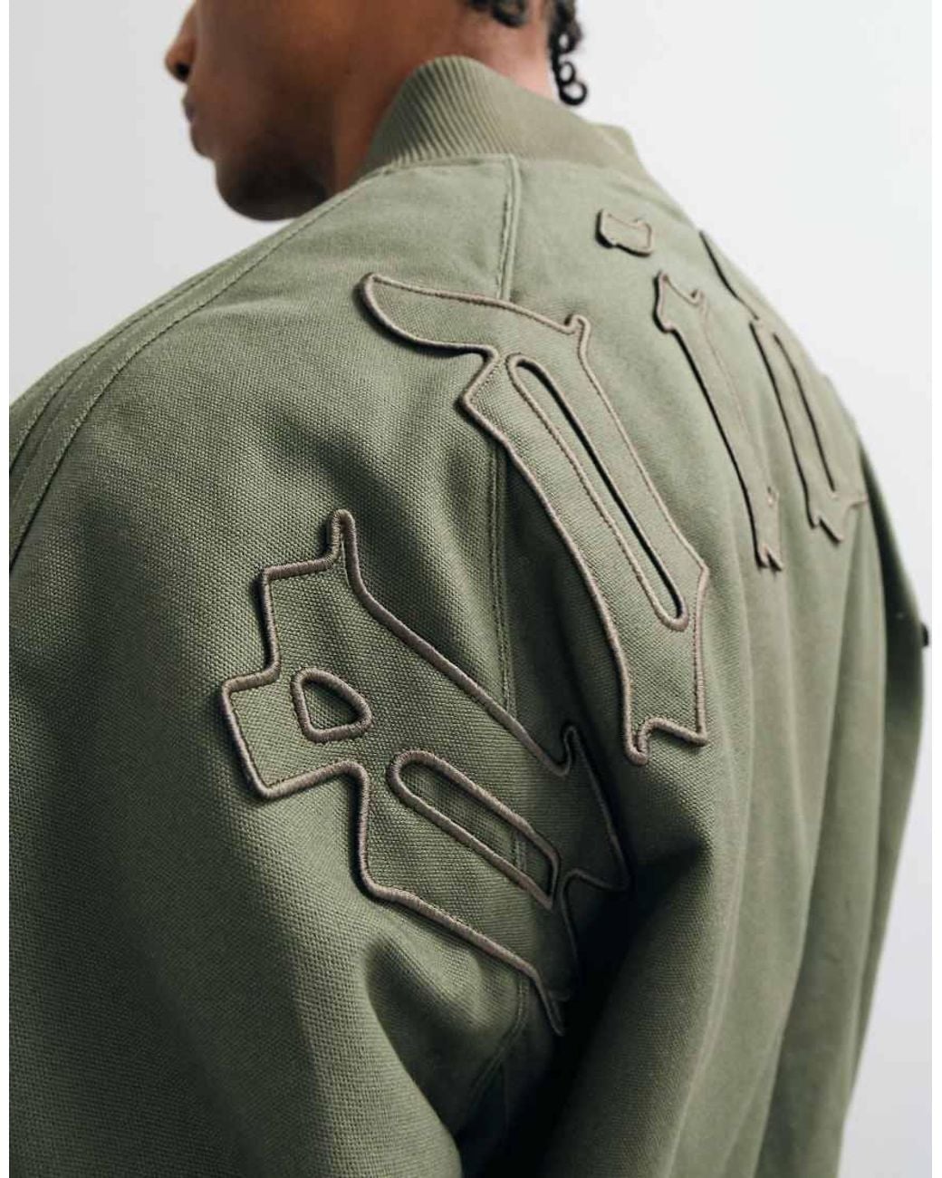 Adidas Originals Green Faux Leather Bomber Jacket for men