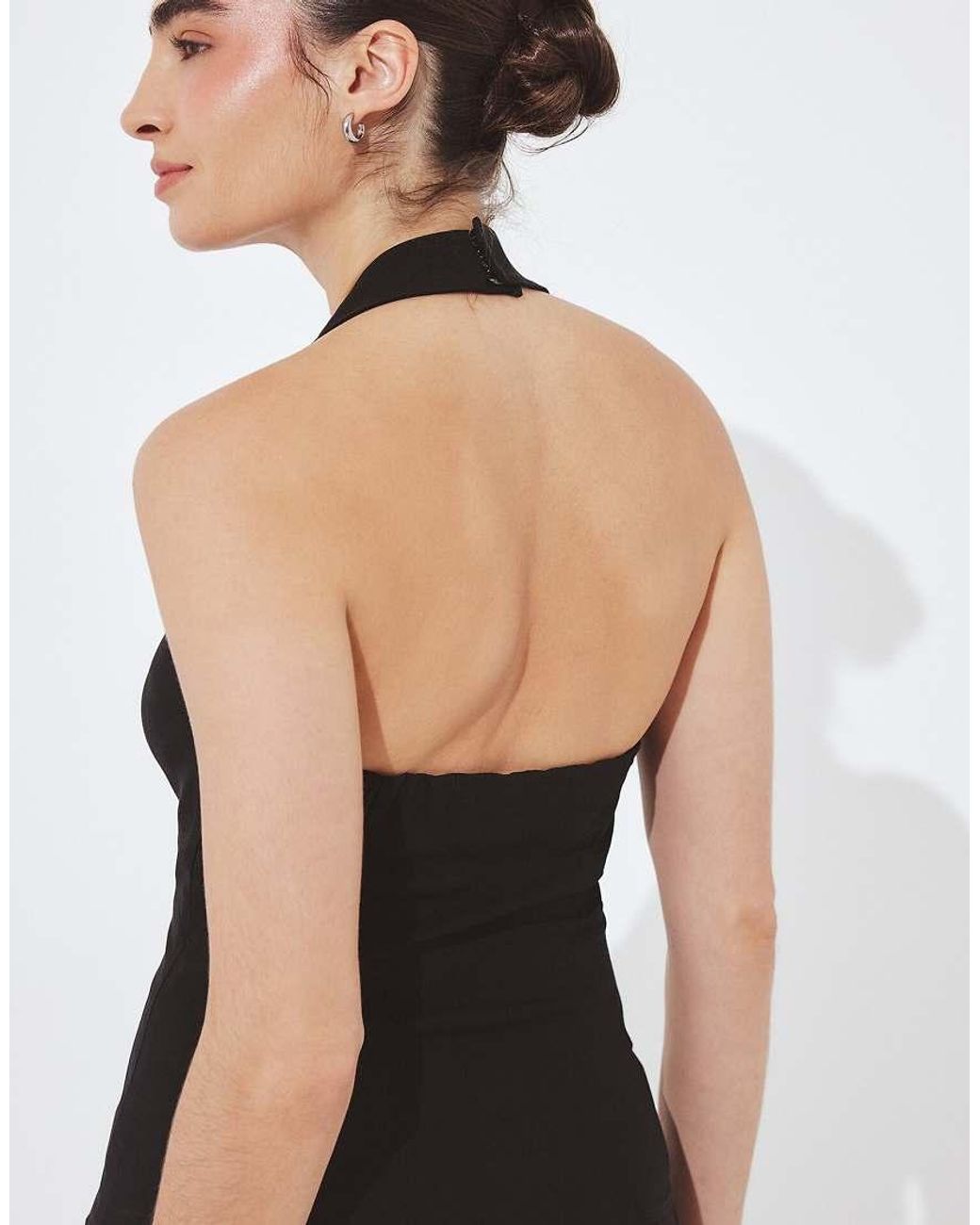 NA-KD Black Tailored Halterneck Corset Top