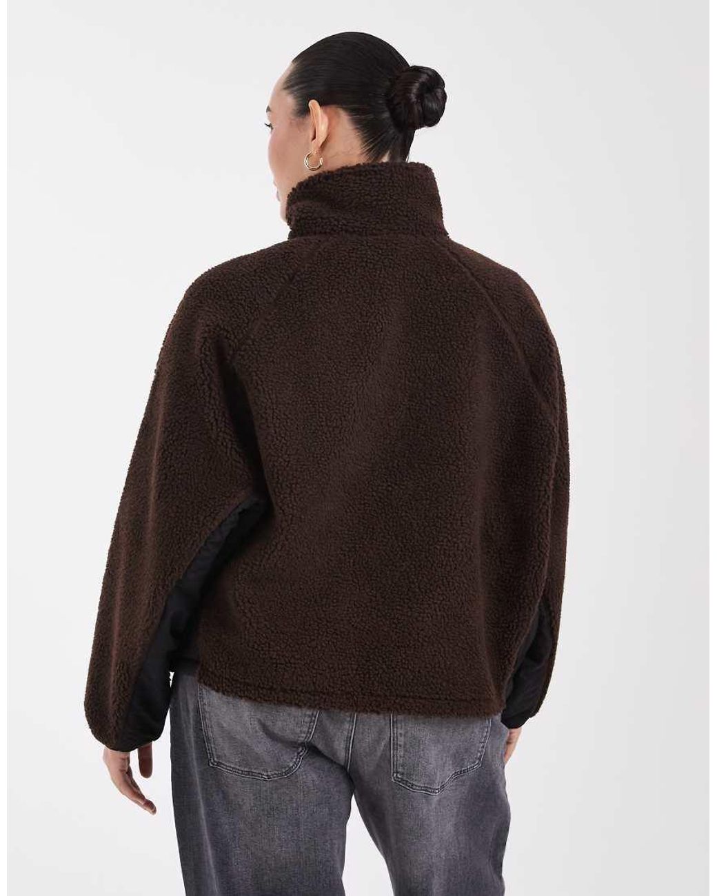 ASOS Brown Asos Design Curve Borg Zip Through