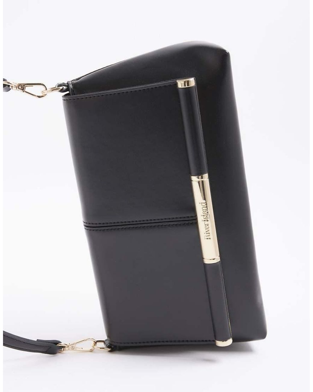 River Island Natural Bar Front Clutch Bag