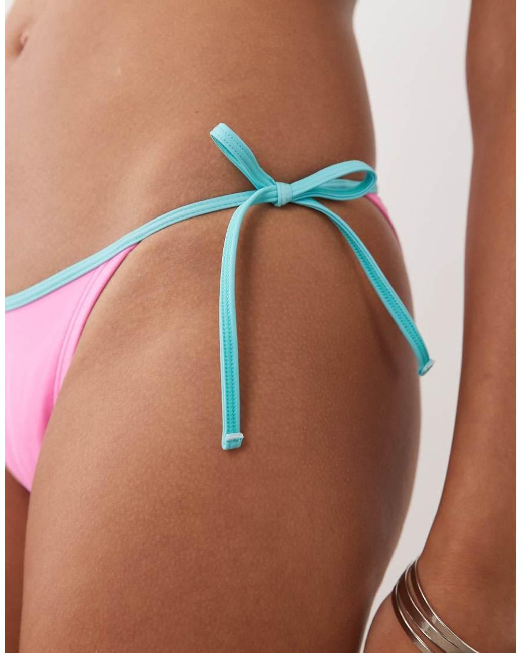 Rip Curl Pink Rip Curl Contrast Trim Tieside Bikini Bottom