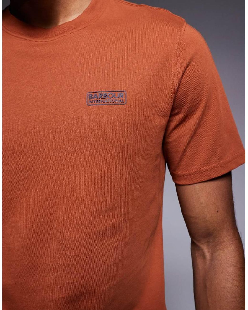 Barbour Orange Small Logo T-shirt for men