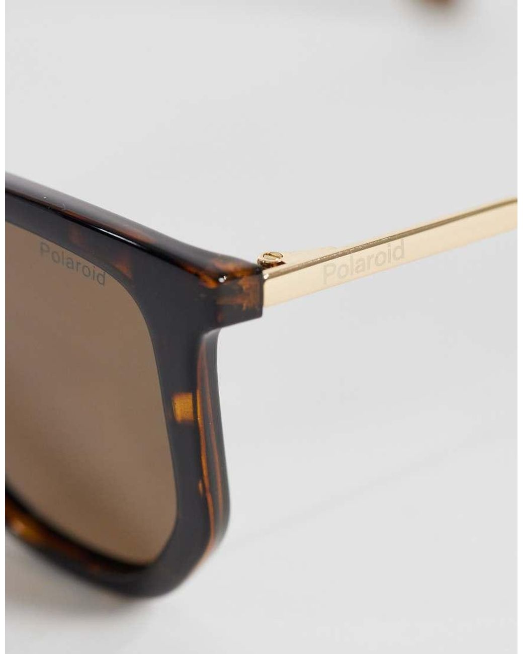 Polaroid Sunglasses Natural Polaroid Oversized Rectangular Sunglasses With Bronze Polarized Lenses