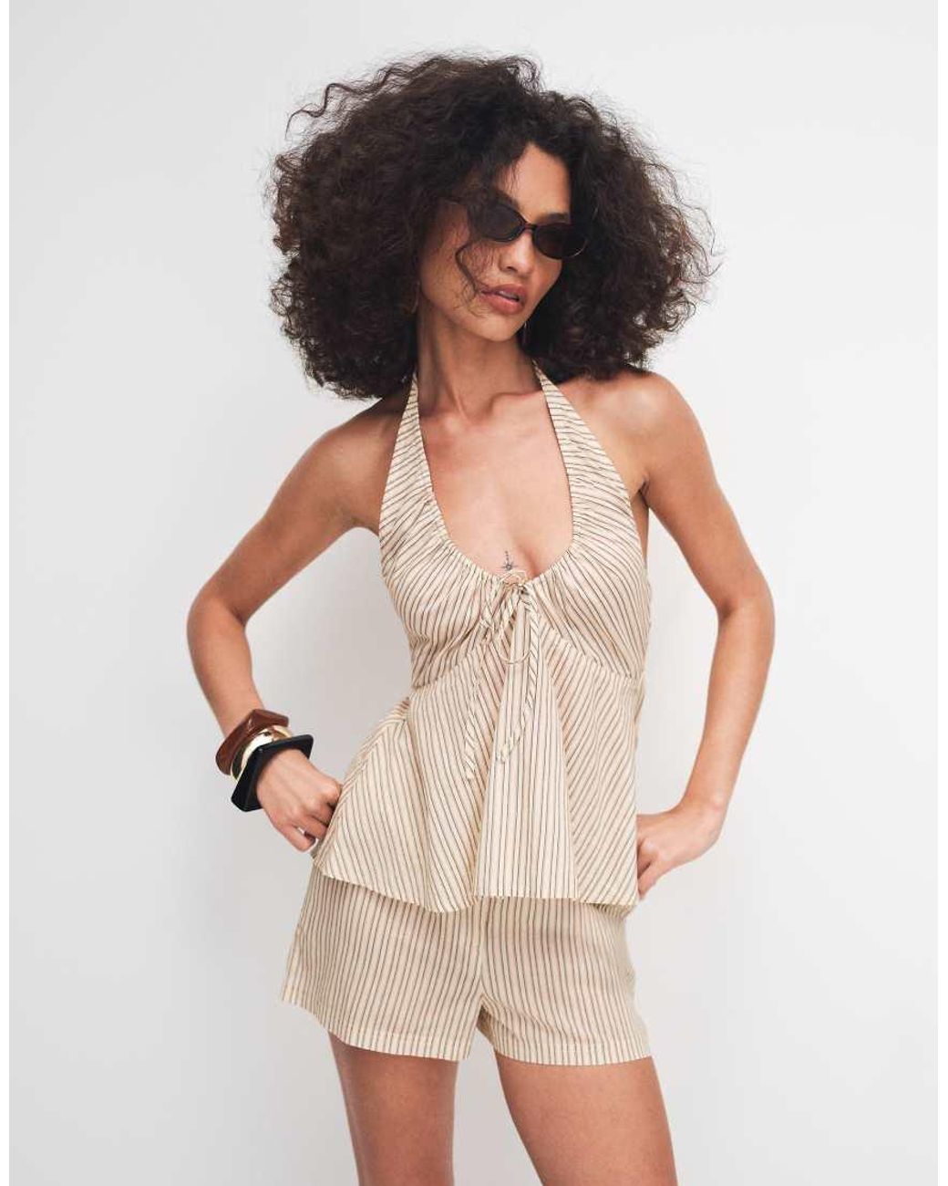 Collusion White Micro Beach Shorts
