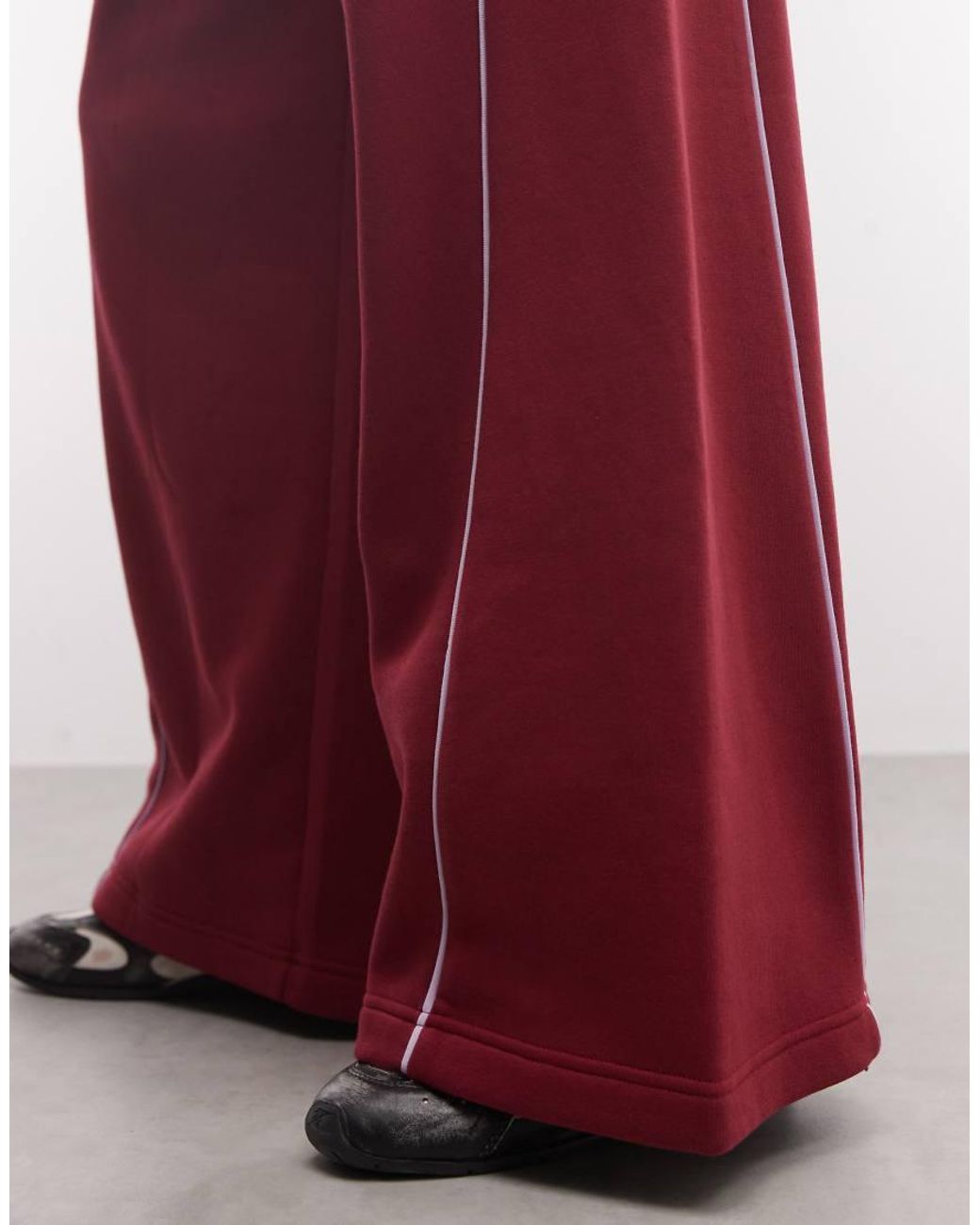 ASOS Red Panelled Extreme Wide Leg jogger With Piping Details