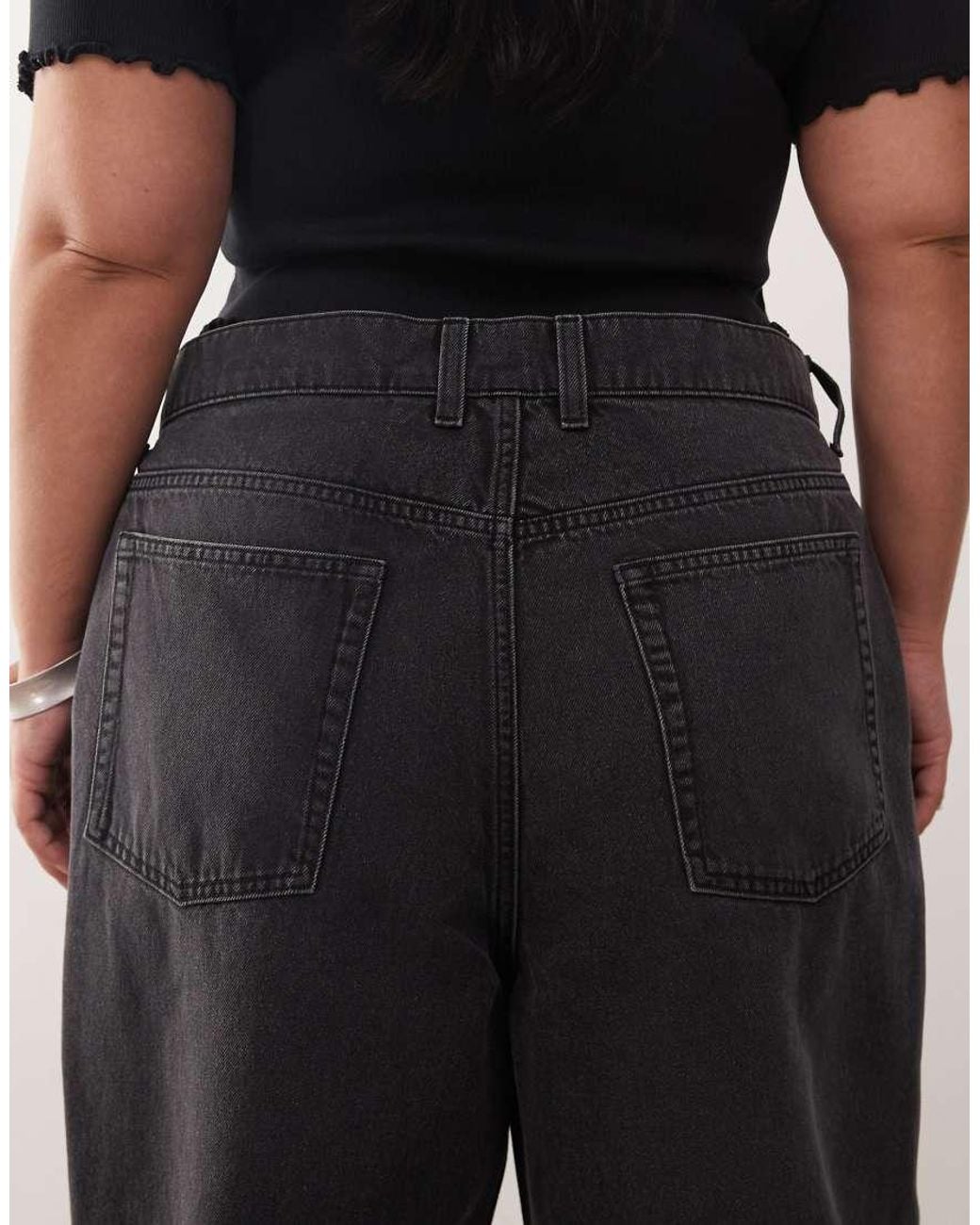 Collusion Black Plus X001 Antifit Mid Rise Jeans