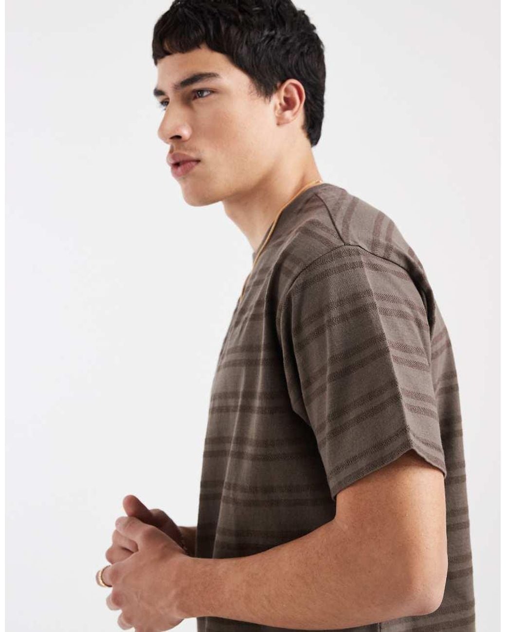 Levi's Brown Striped T-shirt for men